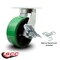 Service Caster 8'' Heavy Duty Green Poly on Cast Iron Caster with Brake and Swivel Lock CRAN-SCC-KP92S830-PUR-GB-SLB-BSL - alternate 2